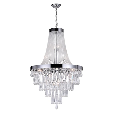 17 Light Down Chandelier With Chrome Finish